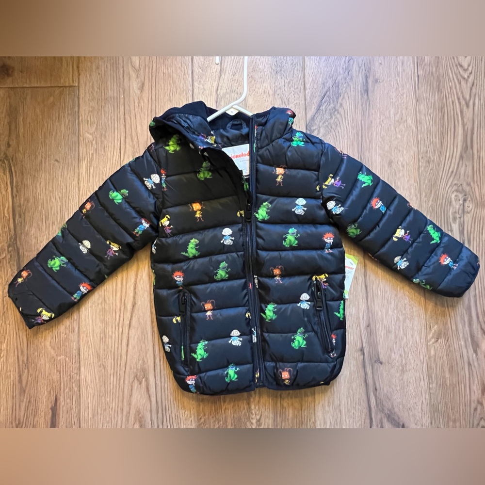 Nickelodeon Rugrats Zip Puffer Winter Jacket- Officially Licensed- Size 5